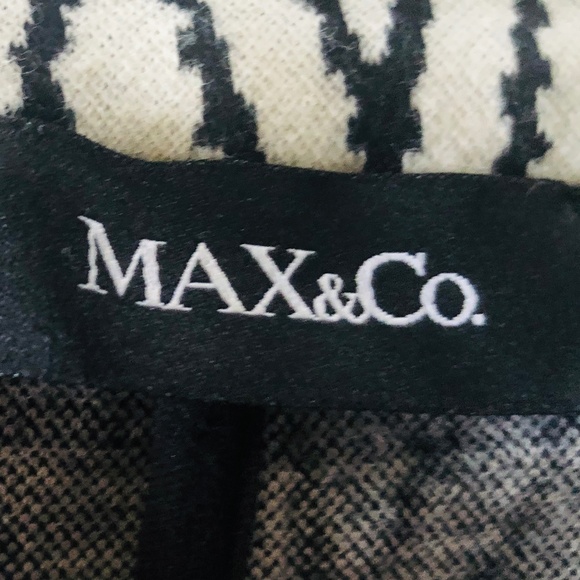 Coat MAX AND CO Black and White Small Cotton Blend - Picture 2 of 9